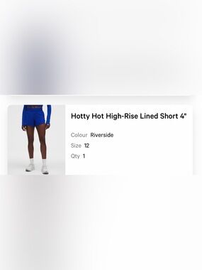 NWOT LULULEMON HOTTY HOT 4” SHORT